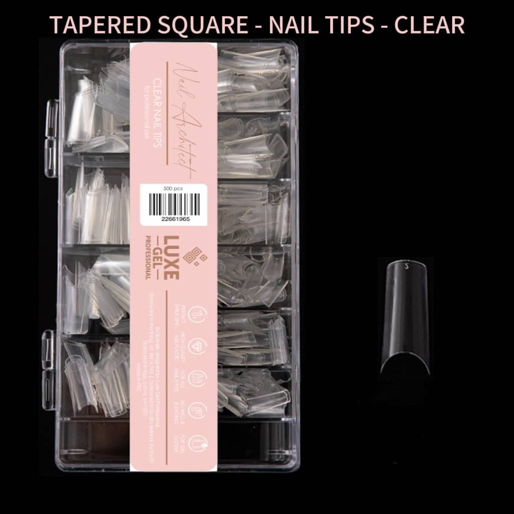 TAPERED SQUARE - NAIL TIPS - CLEAR